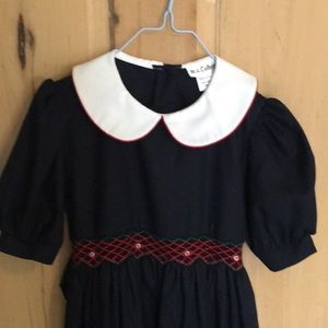 Smocked Detail Peterpan collar Girl’s Dress